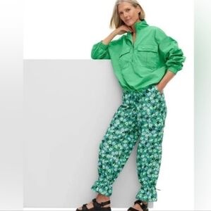Diane Von Furstenberg Women's Utility Jazz Dot Green Cargo Pants Size 1X